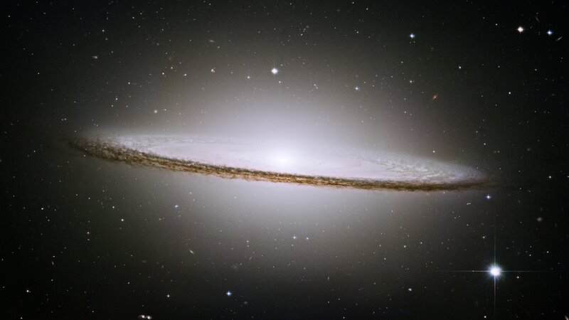 Edge-on Spiral Galaxy — Black, Serene, Night, Photograph, Stars, Space