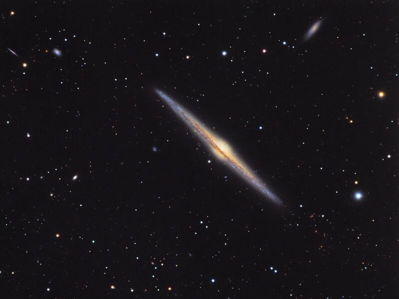 Edge-on spiral galaxy in deep space