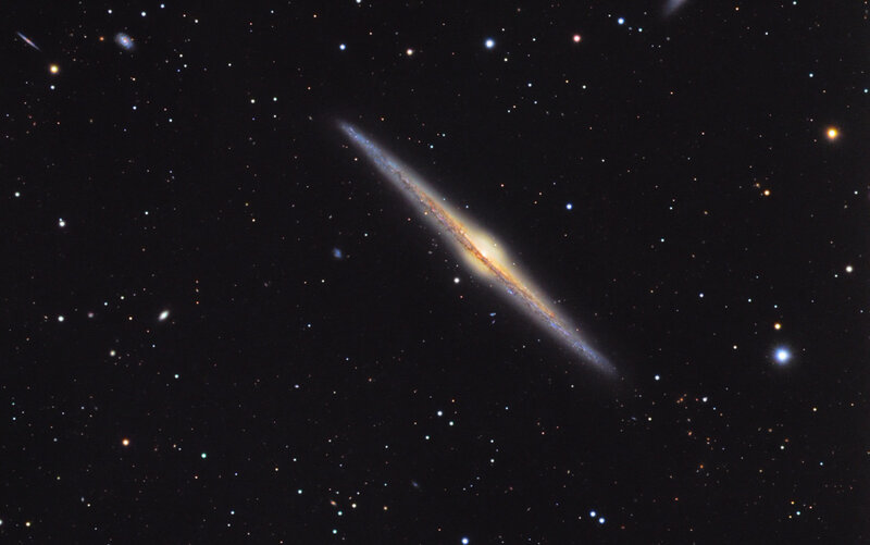 Edge-on spiral galaxy in deep space