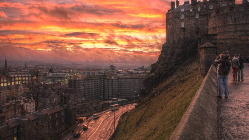 Edinburgh Castle at Sunset — Orange