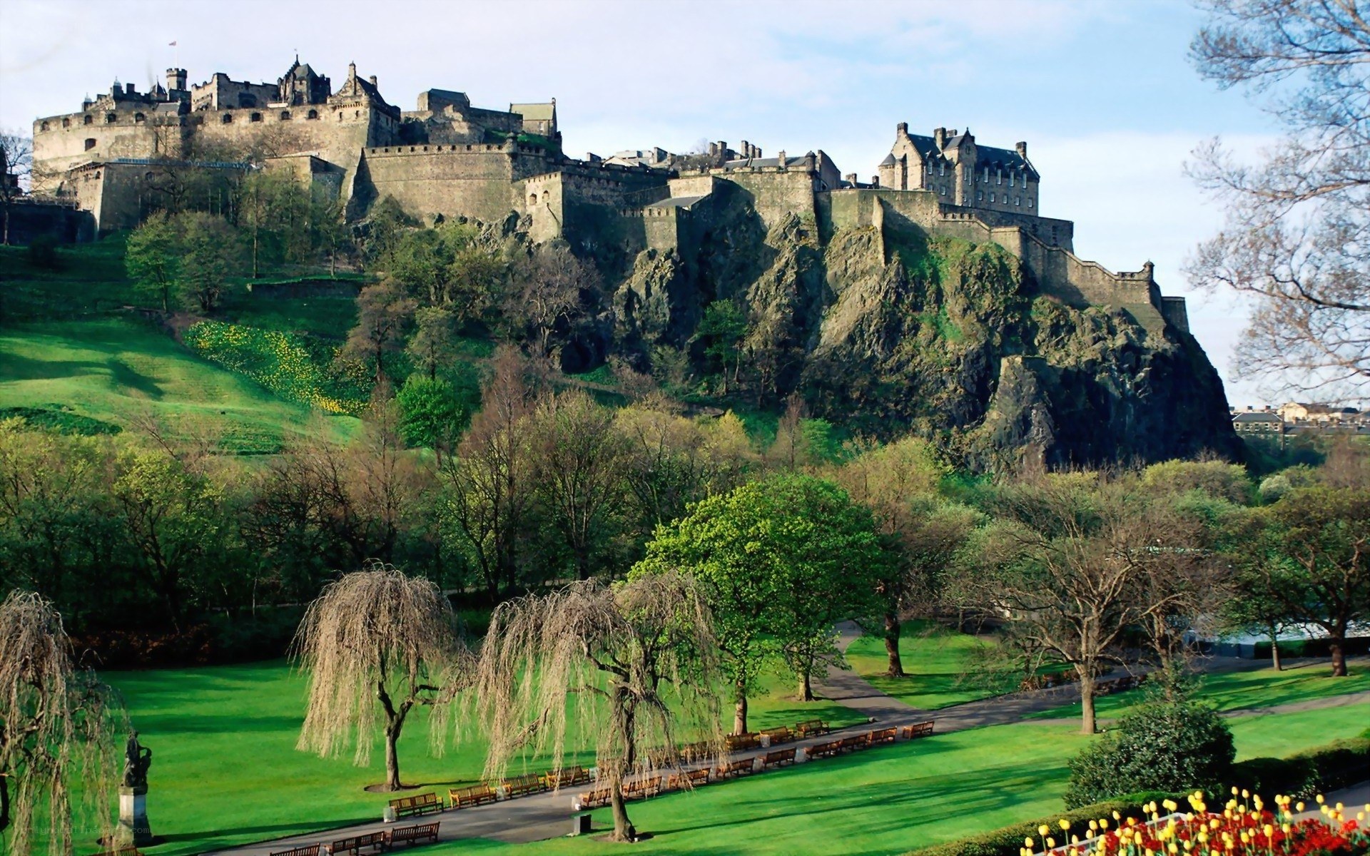 Edinburgh Castle in spring