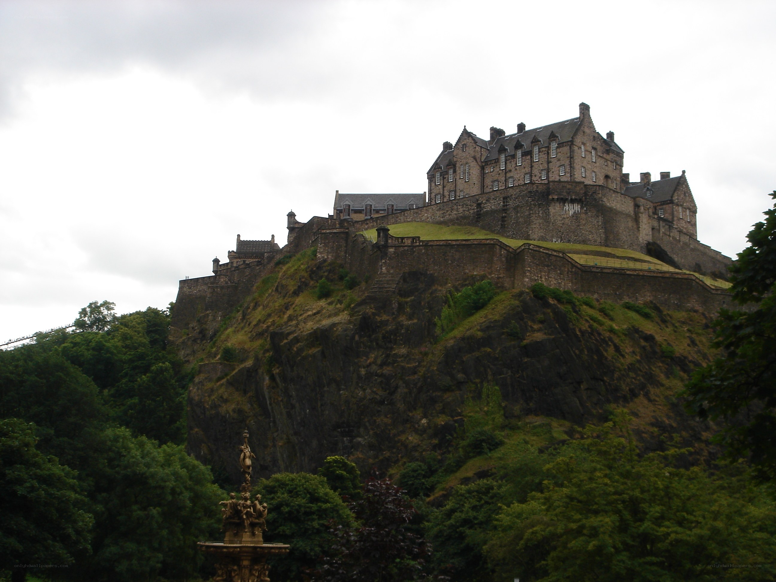 Edinburgh Castle on a cloudy day