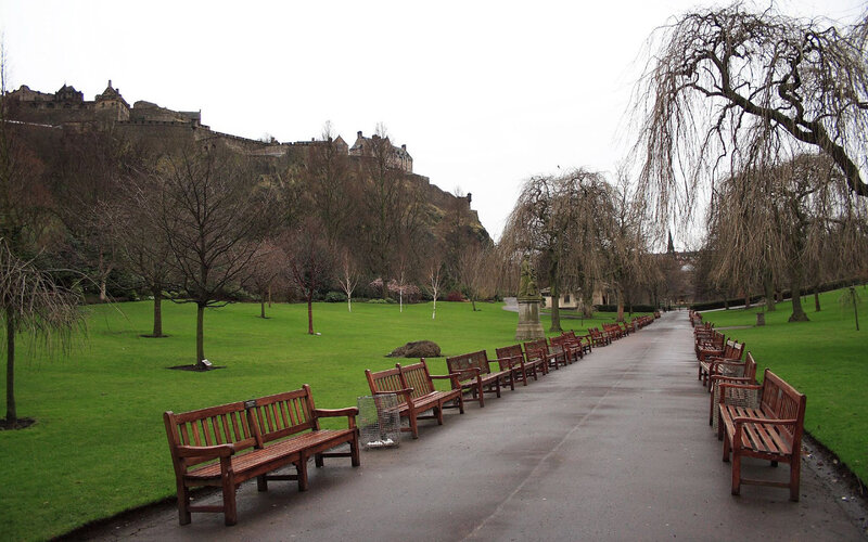 Edinburgh Castle view from park