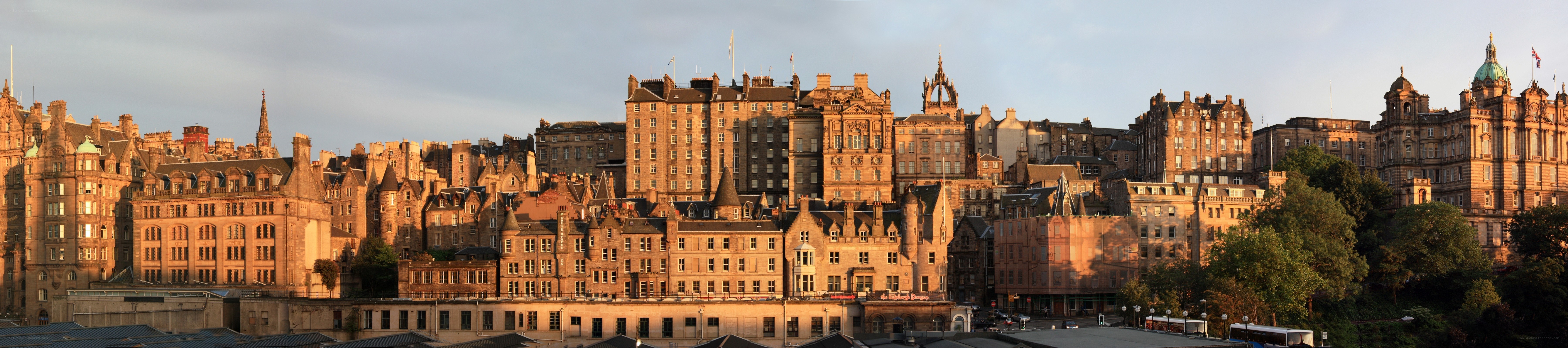 Edinburgh city skyline at sunset