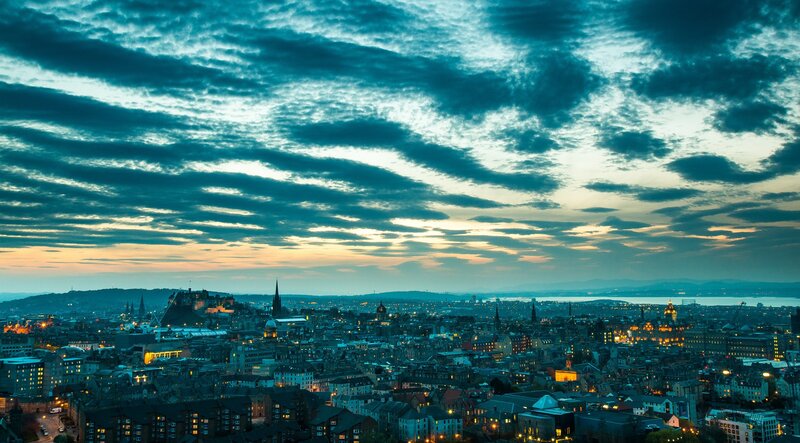 Edinburgh Cityscape at Dusk — Blue, Dramatic, Night