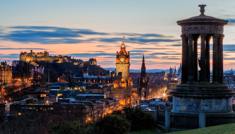 Edinburgh Cityscape at Dusk — Orange
