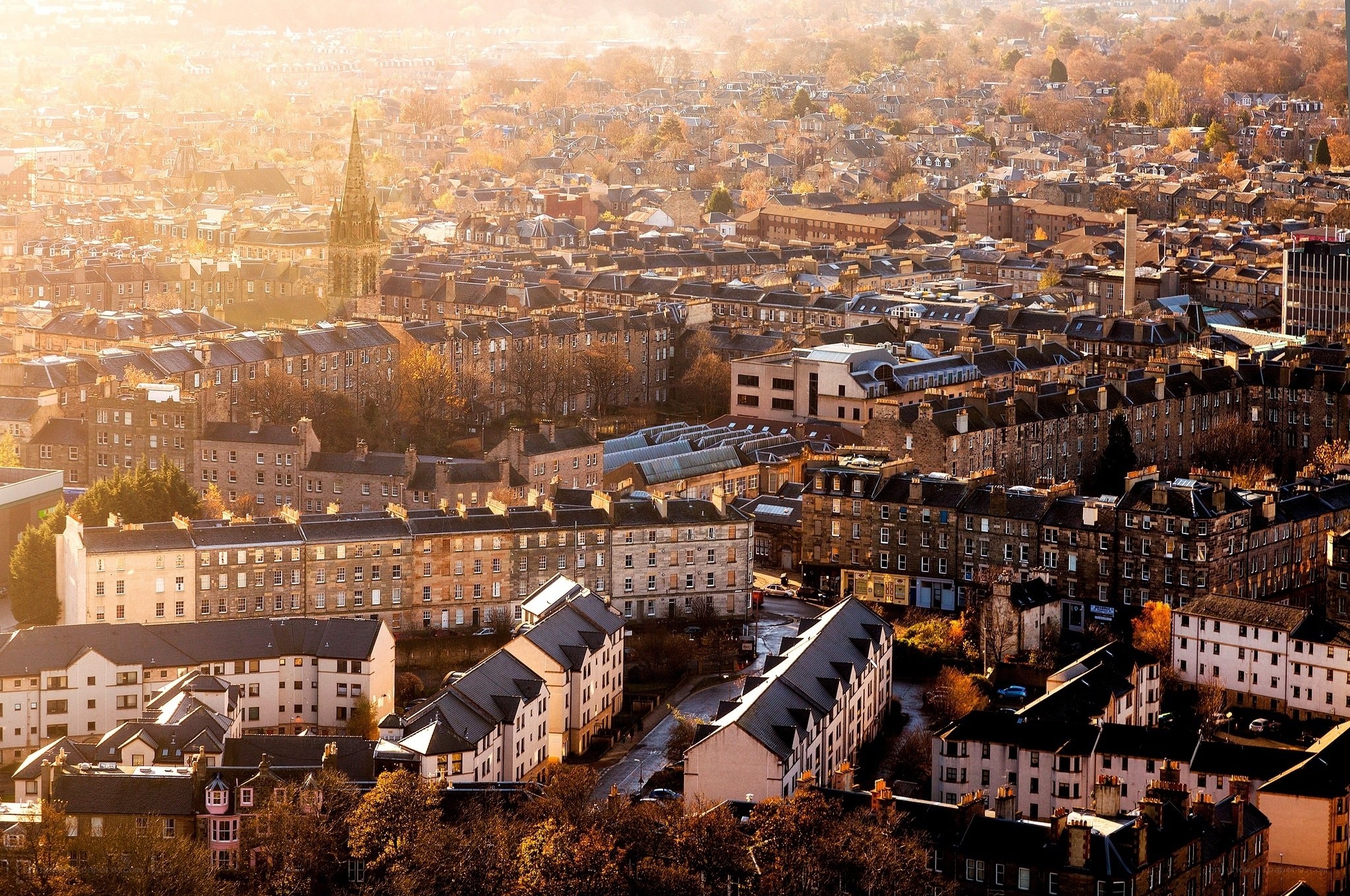 Edinburgh cityscape at sunset