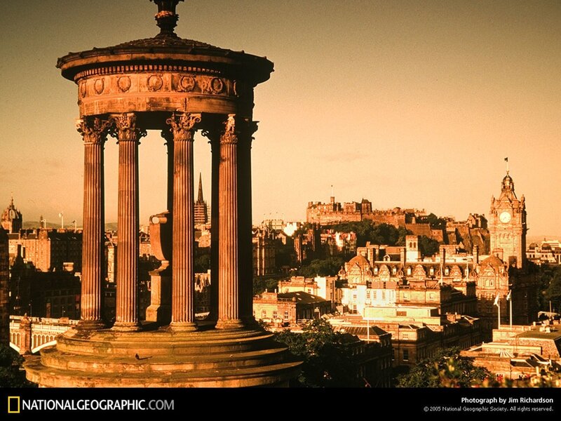 Edinburgh cityscape at sunset