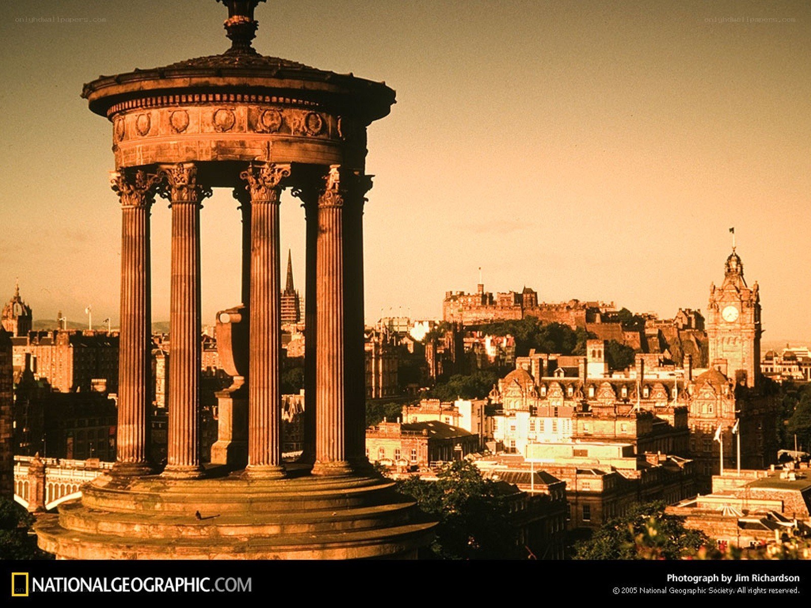 Edinburgh cityscape at sunset