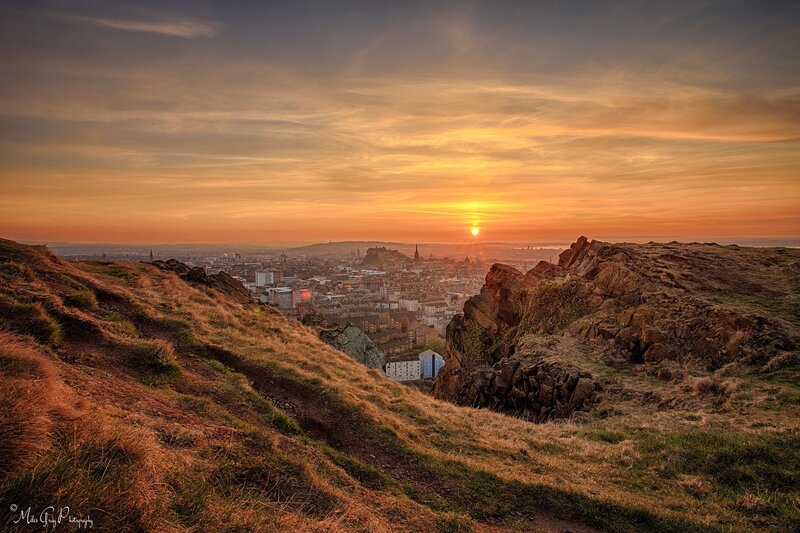 Edinburgh Cityscape at Sunset — Orange