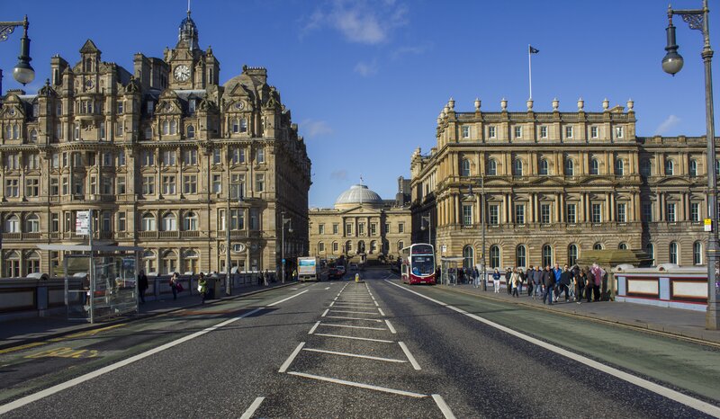 Edinburgh cityscape with historic buildings