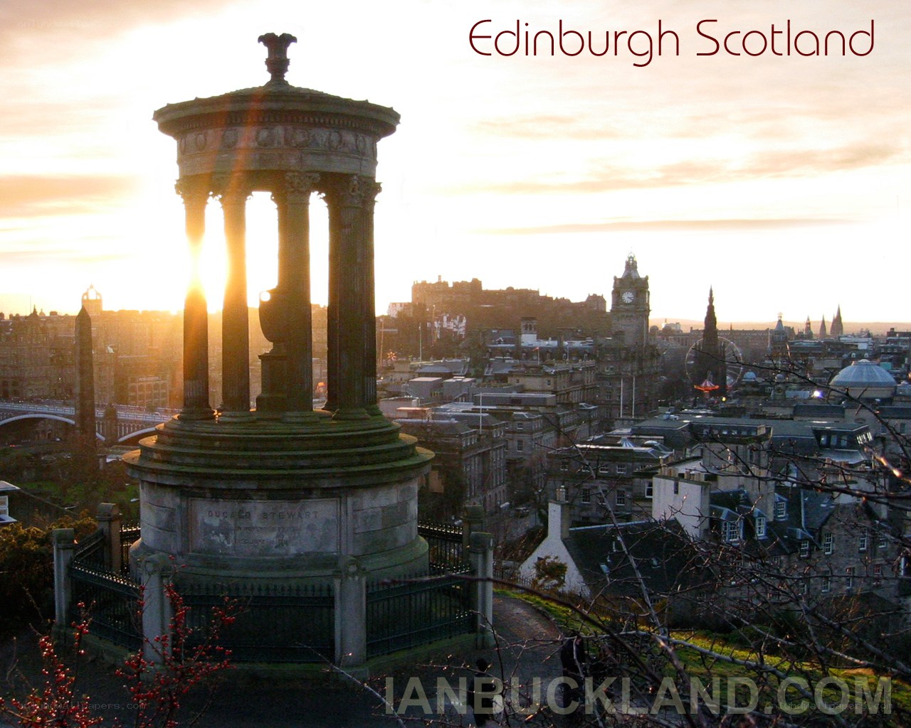 Edinburgh skyline at sunset