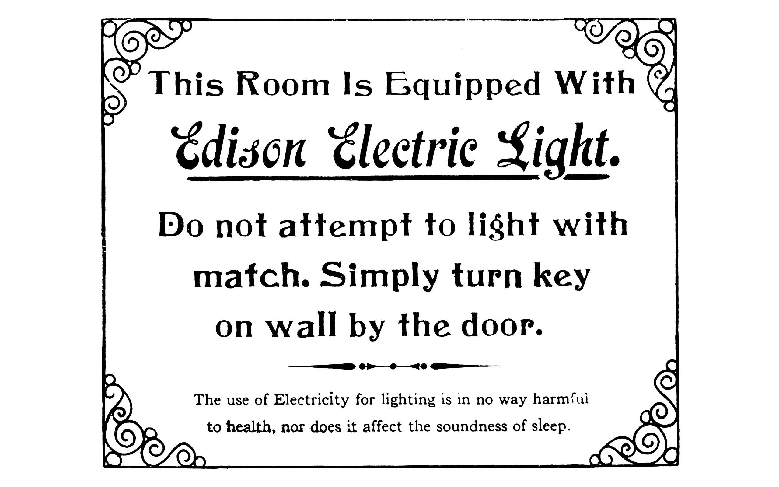 Edison Electric Light Sign