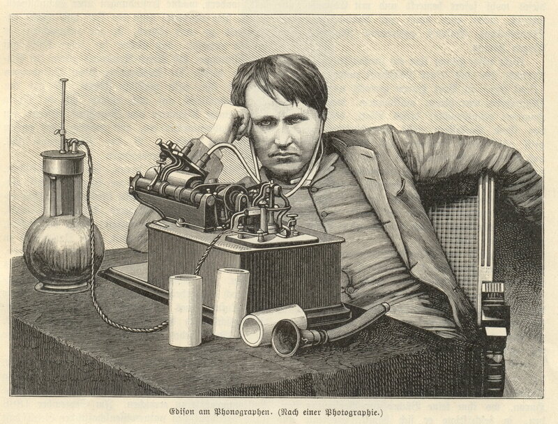 Edison with phonograph