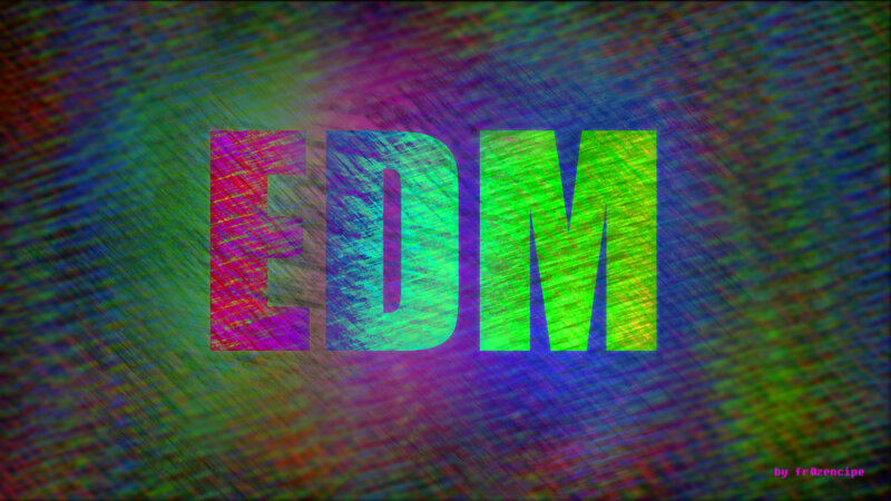 EDM Text on Colorful Background