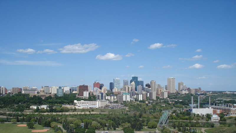 Edmonton city skyline on a sunny day