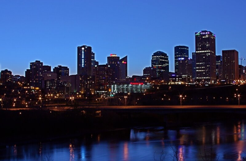 Edmonton skyline at dusk