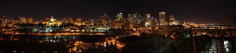 Edmonton Skyline at Night — Black