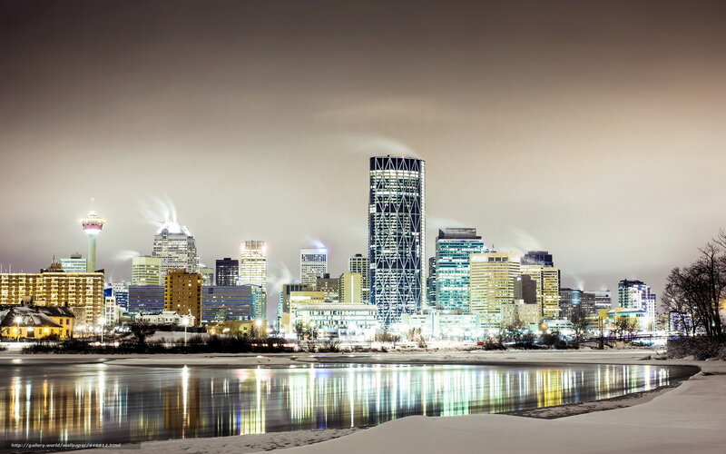 Edmonton skyline at night