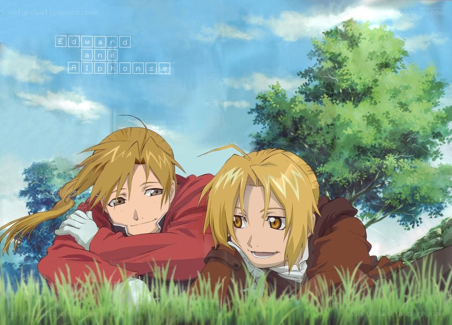 Edward and Alphonse in the grass