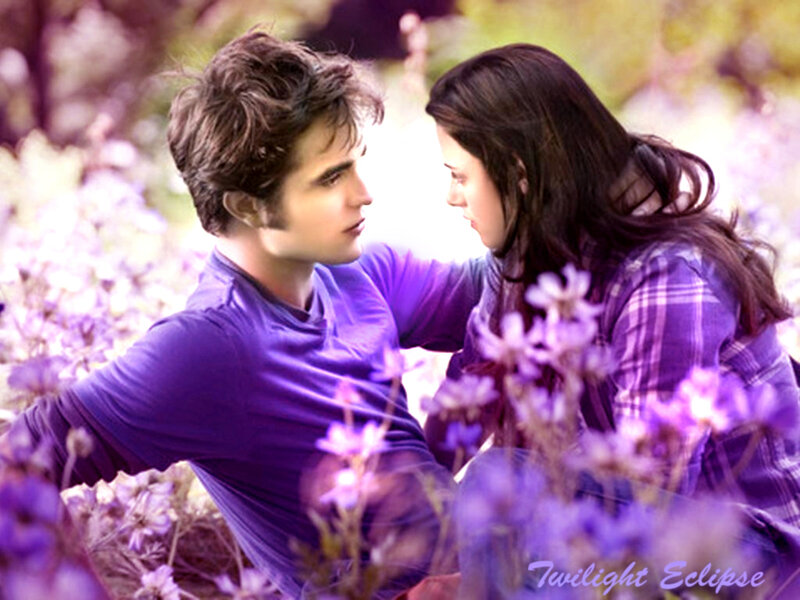 Edward and Bella in a flower field