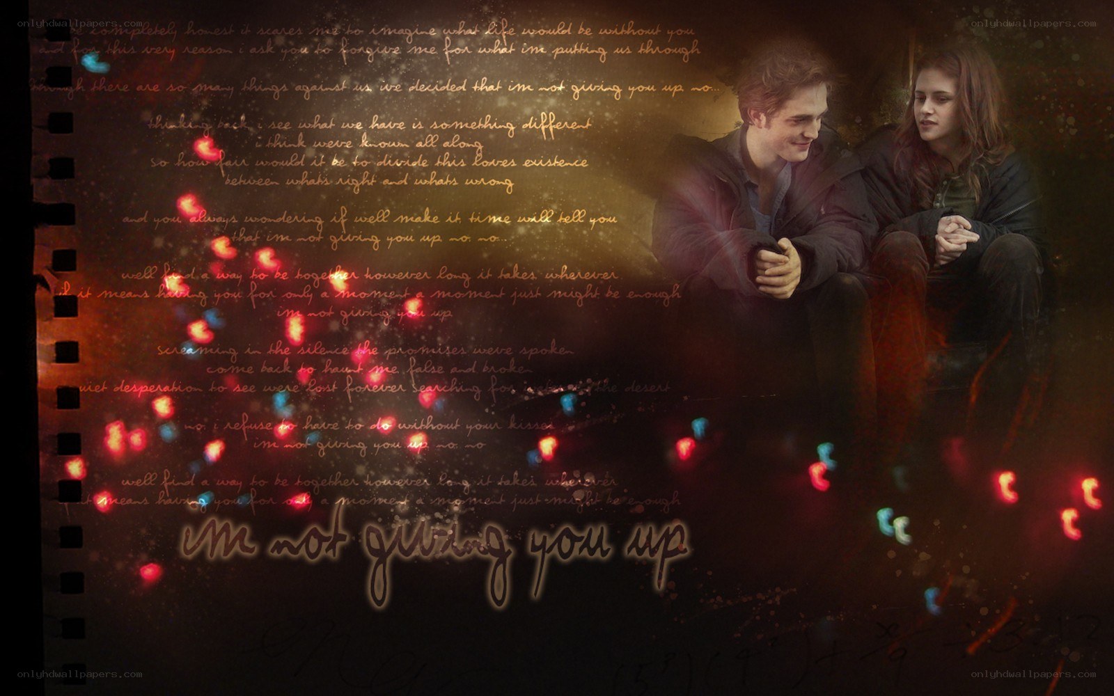 Edward and Bella in a romantic scene