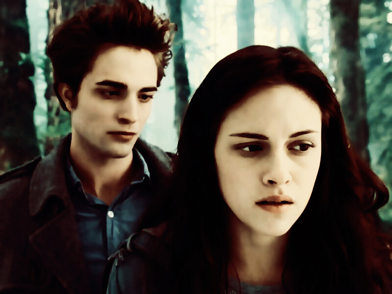 Edward and Bella in the forest