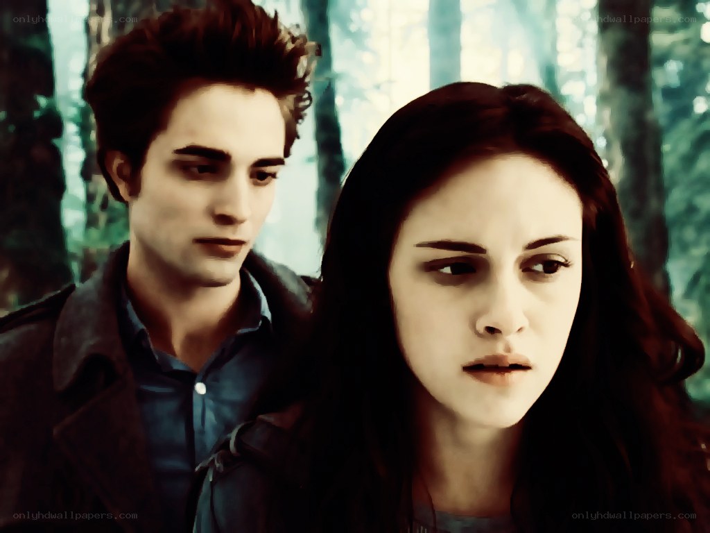 Edward and Bella in the forest