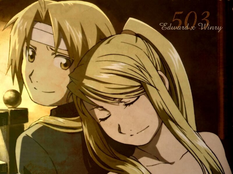 Edward and Winry in a tender moment