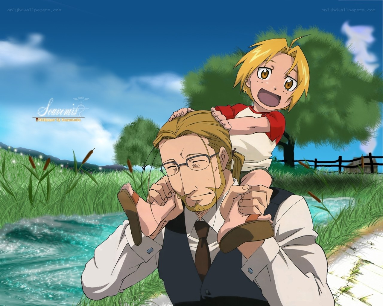 Edward and Winry in the countryside