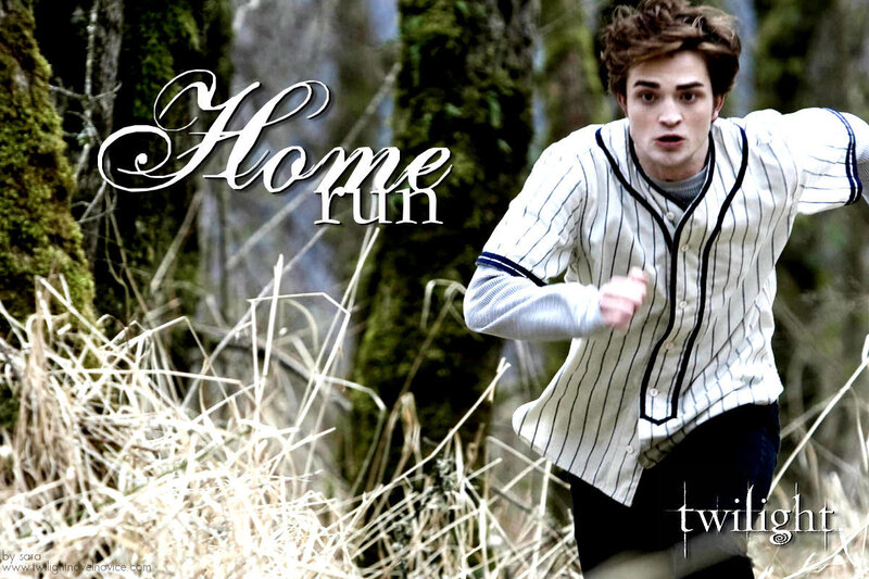 Edward Cullen running in forest