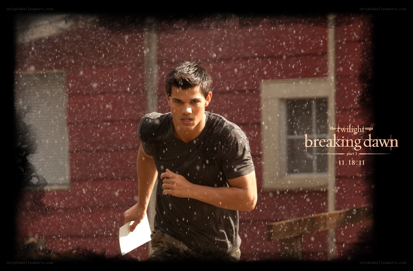 Edward Cullen running in rain