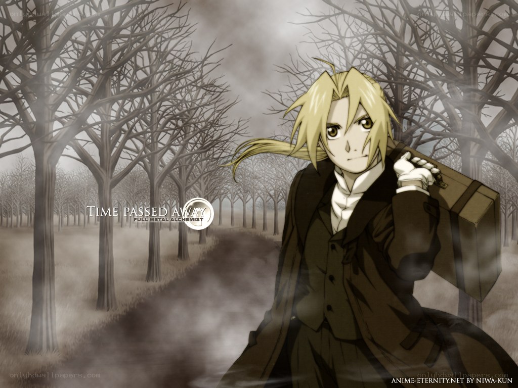 Edward Elric in a misty forest