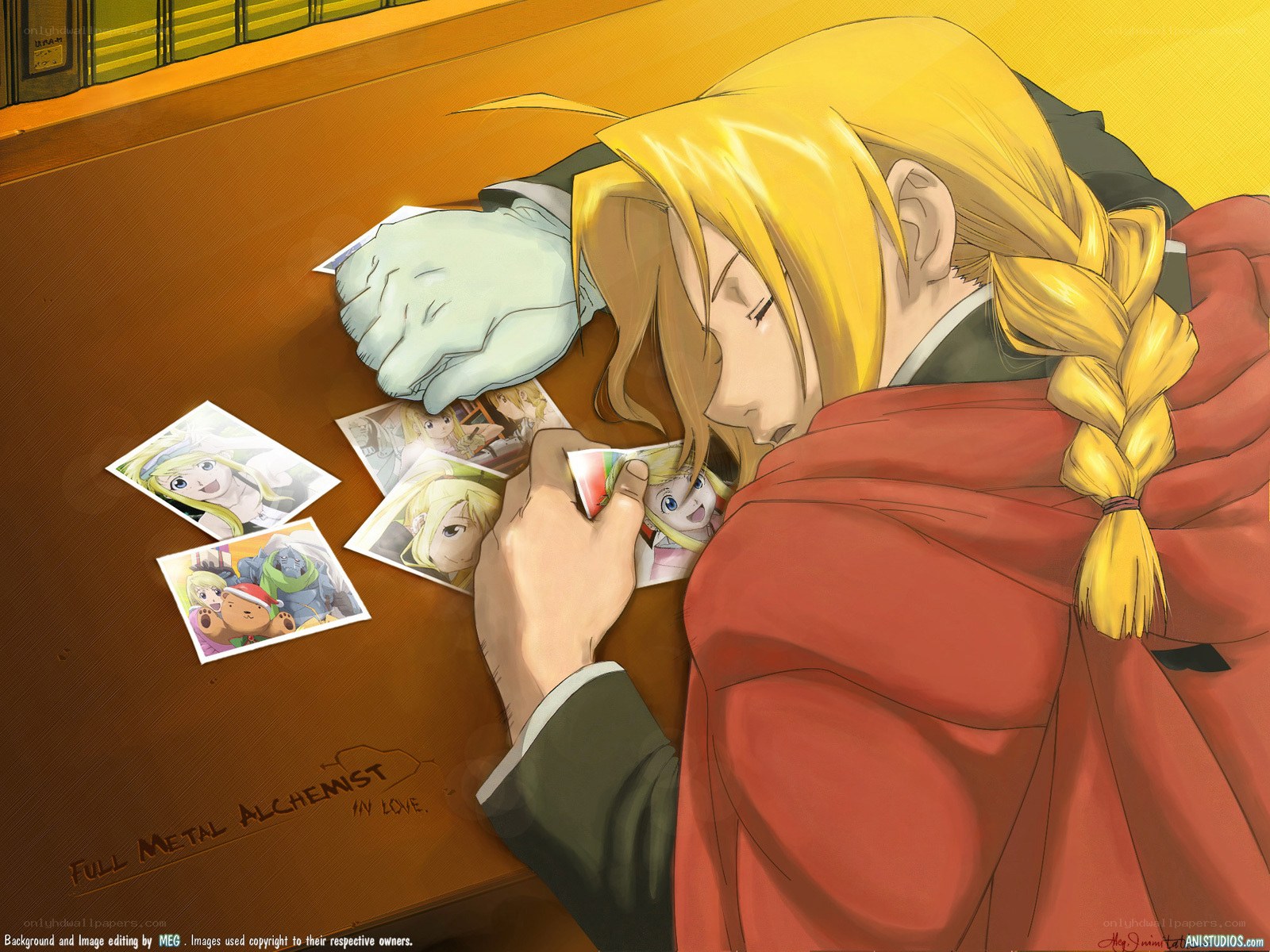 Edward Elric sleeping on desk