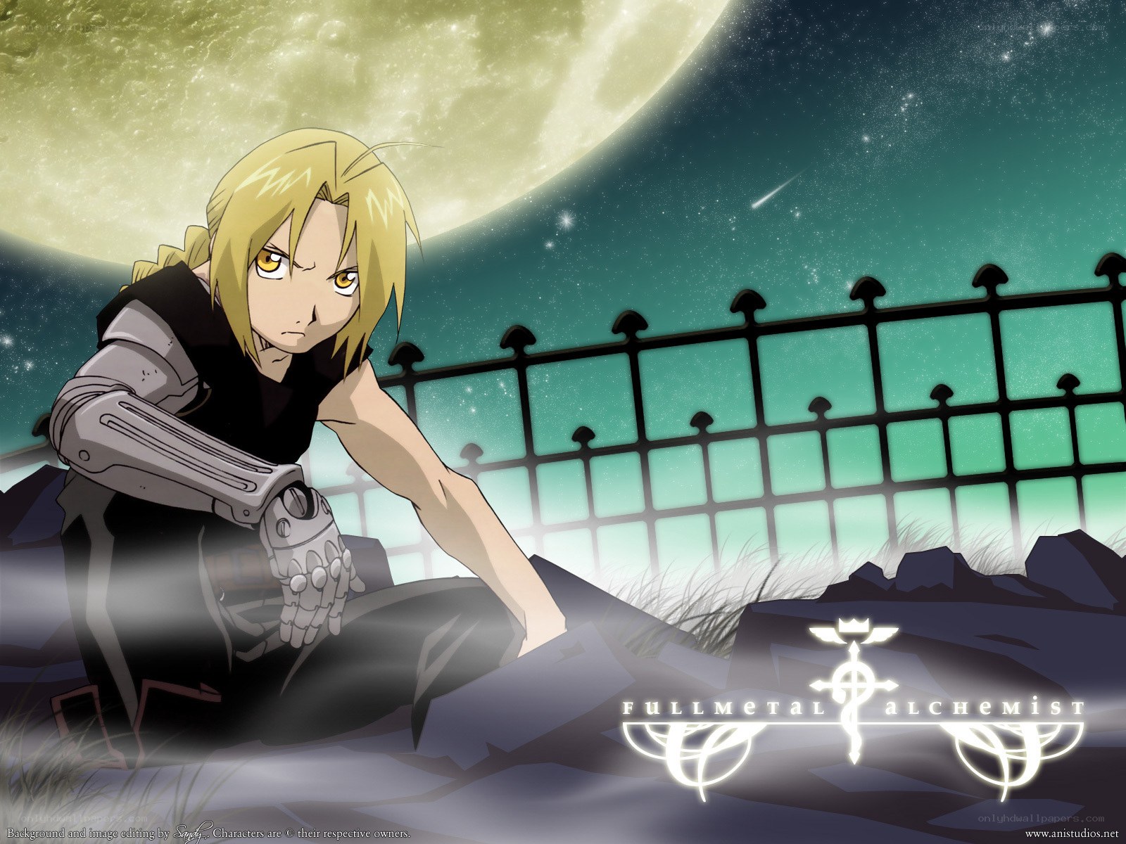 Edward Elric under the moon