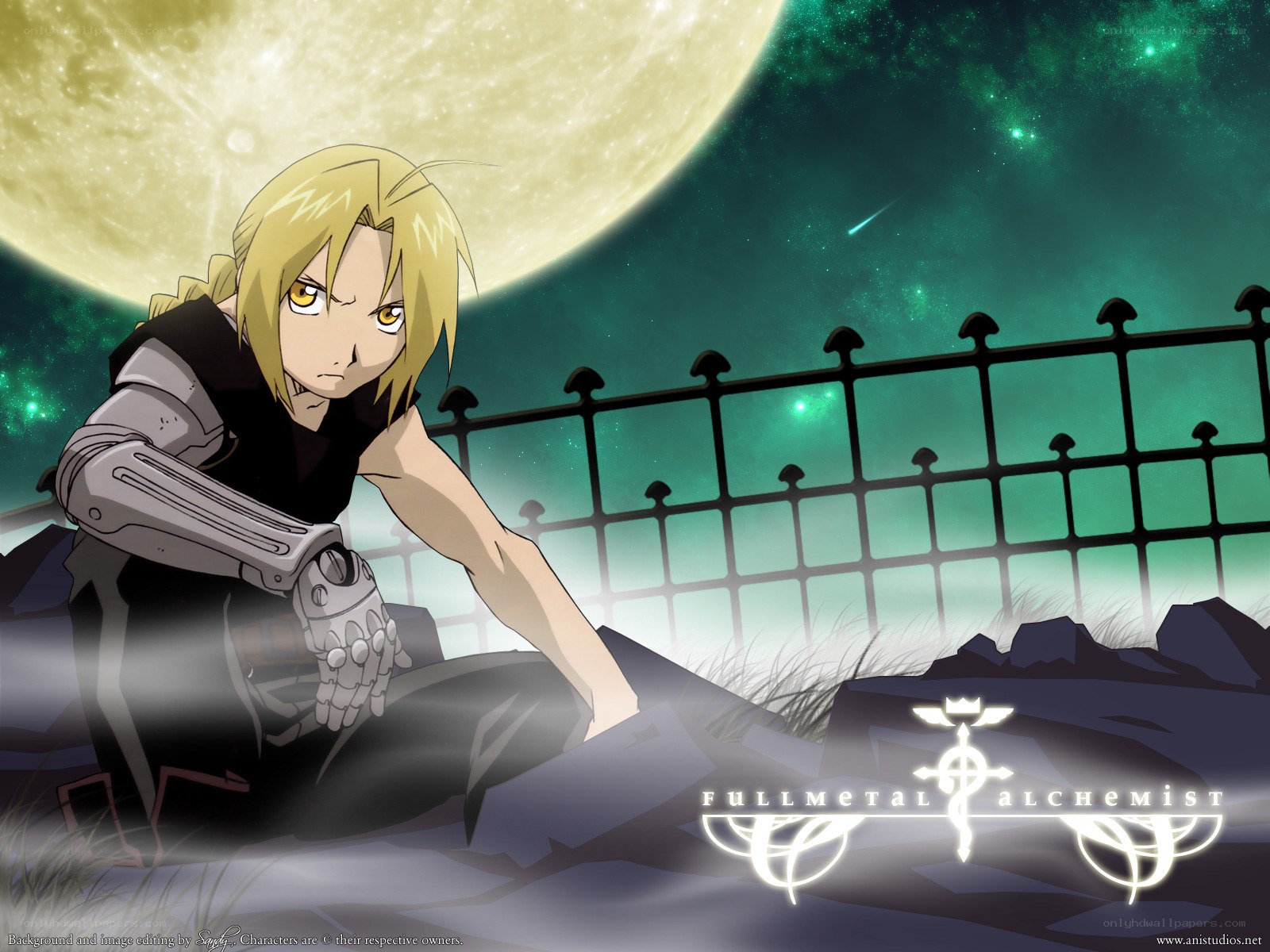 Edward Elric under the moon