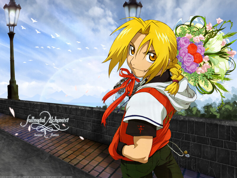 Edward Elric with flowers