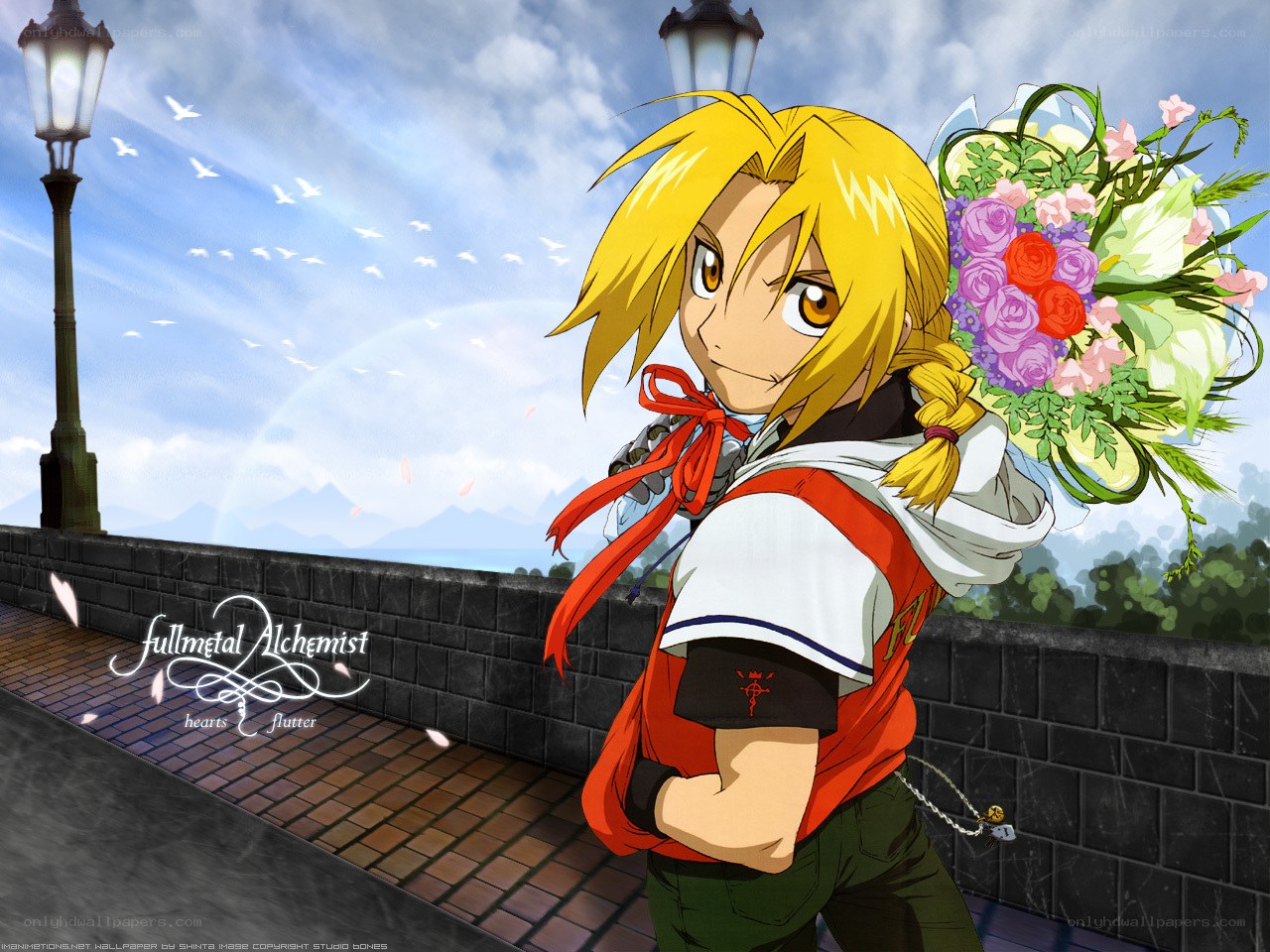 Edward Elric with flowers