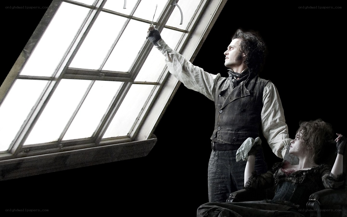 Edward Scissorhands at the window
