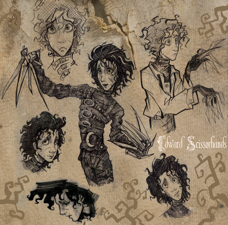 Edward Scissorhands character sketches