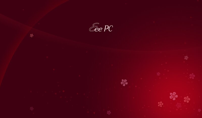 Eee PC logo on red background