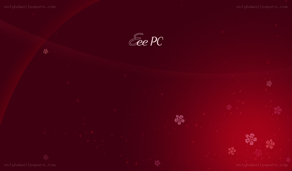 Eee PC logo on red background