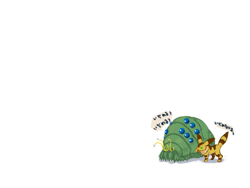 Eevee and a caterpillar