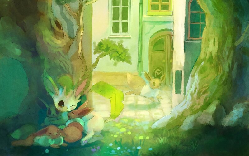 Eevee and Eeveelutions — Green