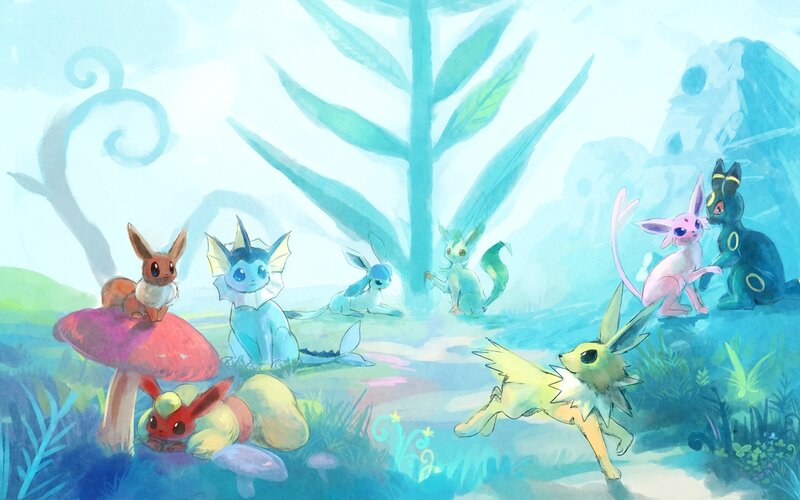 Eevee and Its Evolutions — Blue, Serene