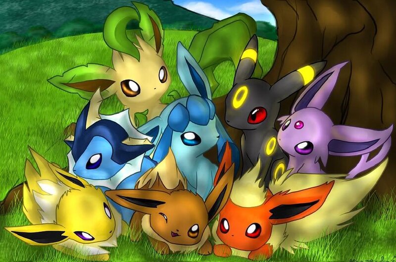 Eevee and Its Evolutions — Green, Peaceful