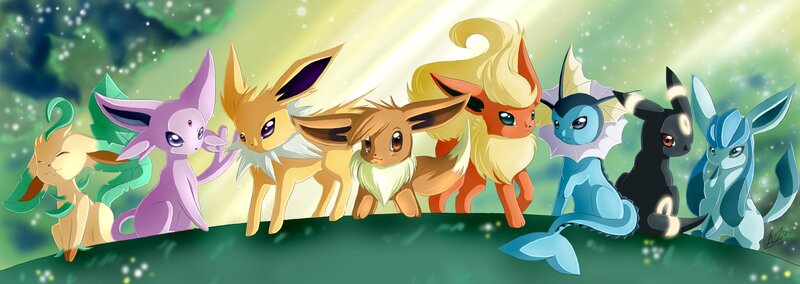 Eevee and Its Evolutions — Green, Serene