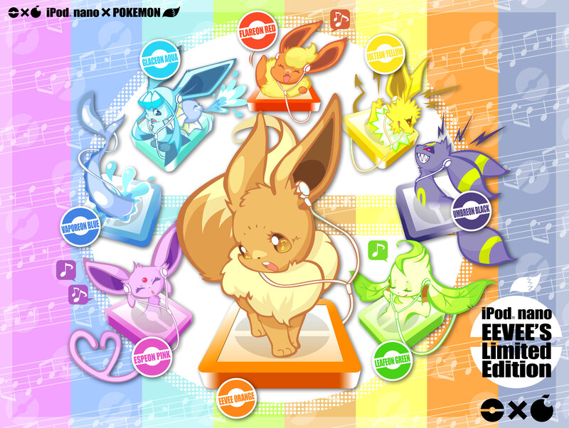 Eevee and Its Evolutions — Orange, Playful