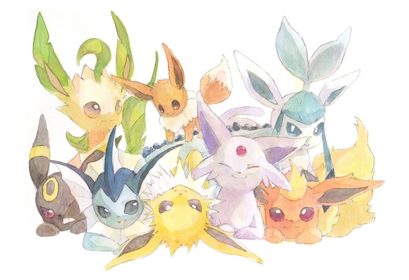 Eevee and Its Evolutions — Yellow, Calm