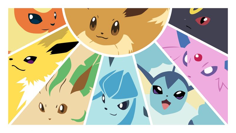 Eevee and Its Evolutions — Yellow, Playful, Anime, Characters